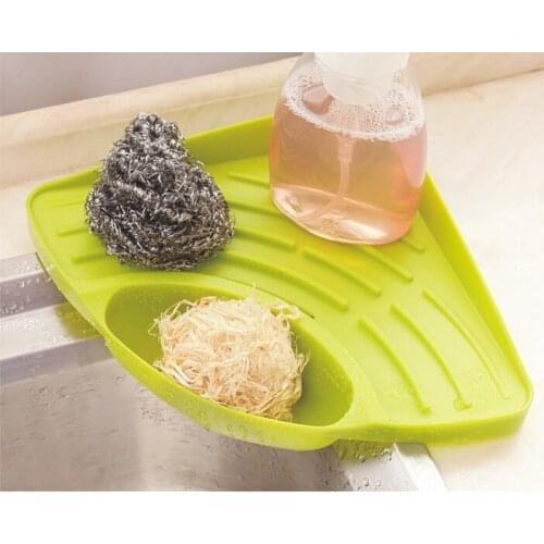 4 Colors Home Kitchen Sink Corner Storage Rack Solid Color Sponge Drainboard Bathroom Holder Organizer Accessories