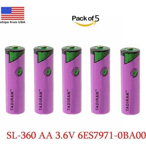 5 x 3.6V 2400mAh Back-up Battery For 6ES7971-0BA00 Siemens Simatic SL-360 S7-400 PLC Lithium Battery