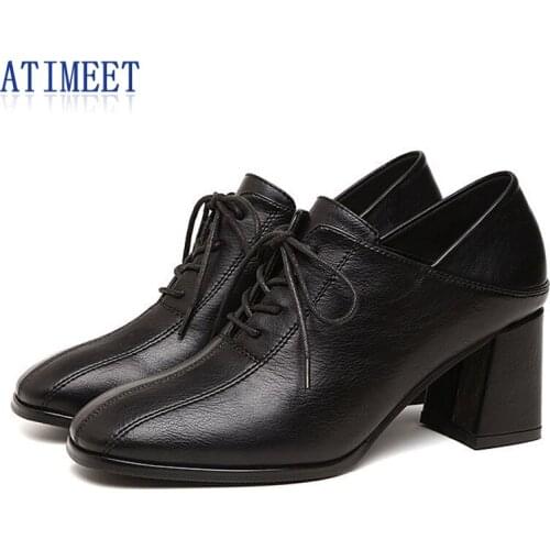 Кожаные туфли-лодочки ATIMEET China At AliExpress