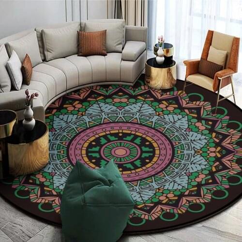 European Style Retro Mandala Ethnic Style Round Carpet Hotel Living Room Bedroom Floor Mat Can Customized Various Sizes Rug