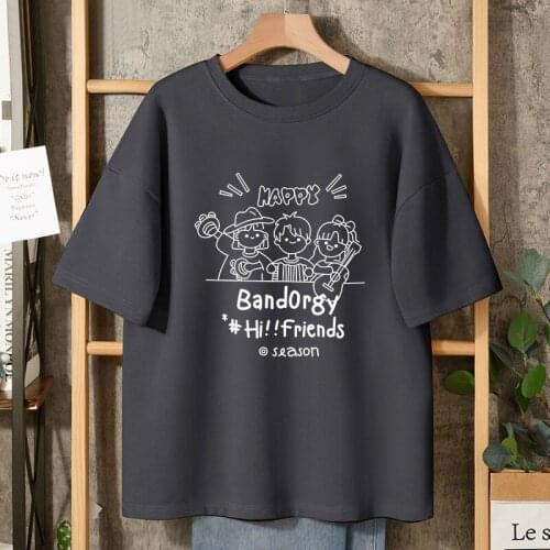 Kawaii Girl Printed Women T Shirt Harajuku Sweatshirt 2021 Summer Casual Cotton Loose Short Sleeve Tees Anime Oversized T-Shirts