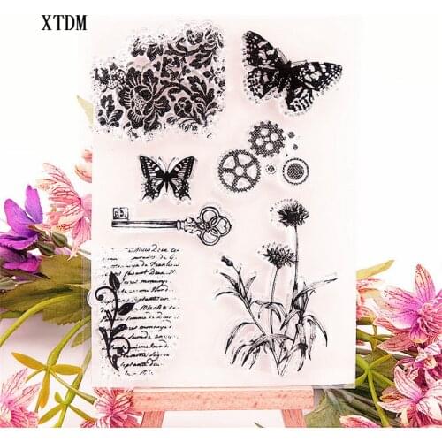 Hot selling Butterfly key alphabet transparent clear stamp / silicone seal roller stamp DIY scrapbook album / card production