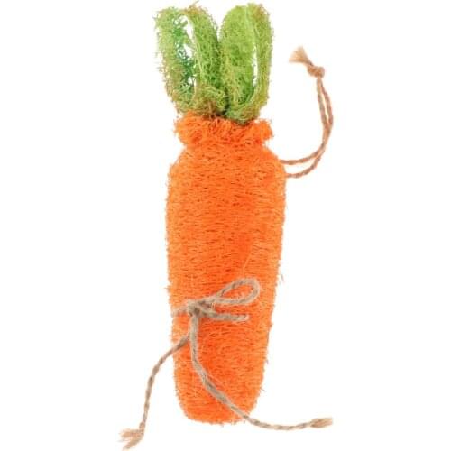 Hamster Dog Chew Toy Loofah Sponge Carrot For Rabbit Guinea Pig Chinchilla Toy For Tooth Cleaning Radish Molar Toys Pet Supplies