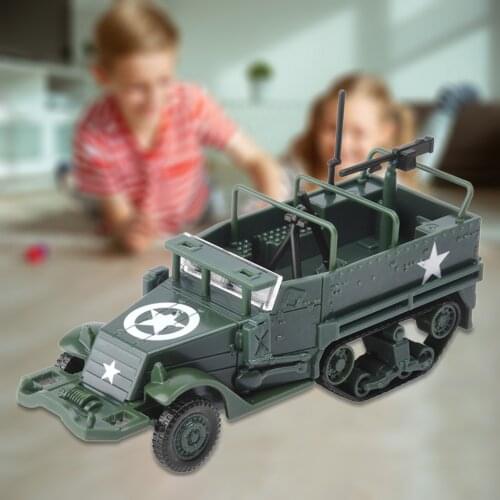 1:72 Simulated Classic Half Track Armored Truck Toys Assembly Vehicle Model Kits for Kids
