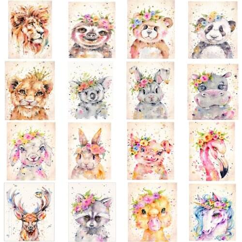 Kexinzu 5D Diamond Painting "animal lion panda" DIY Full Rhinestones Drill Cross-stitch Kits Square Round Diamond Embroidery