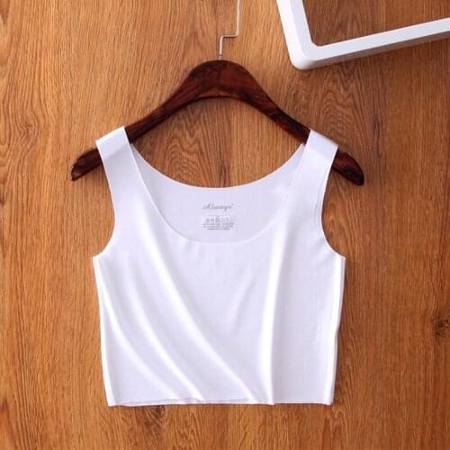 Summer Female Cotton Modal No Trace Large Size Close-fitting Comfortable Short Bottom Half Vest Tube Top Strap 8 Color 038-806