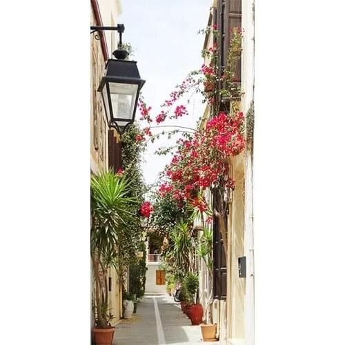 Hot Free Shipping Wholesales Door Sticker Charming Avenue Door Picture Mural Sickers Photo Wallpaper Poster