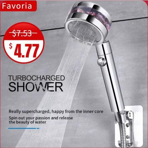 Pressurized Shower Head High Pressure Detachable 360° Rotating Jetting Showerhead Filter For Water Bathroom Bath Shower Nozzle