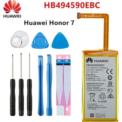 Hua Wei 100% Orginal HB494590EBC 3000mAh Battery For Huawei Honor 7 Glory PLK-TL01H ATH-AL00 PLK-AL10 G628 Batteries +Tools