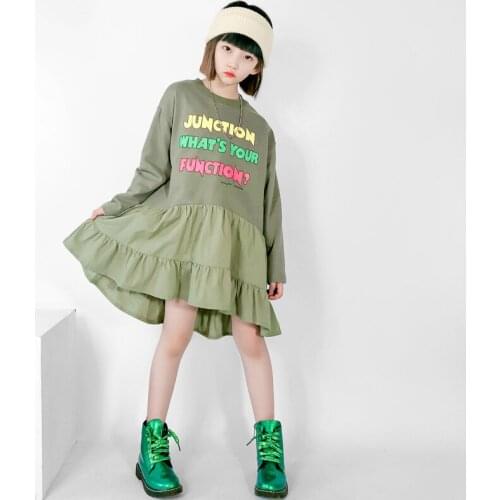 Autumn 2020 Baby Clothes Fashion Print Kids Girls Dress Teen Girls Casual Cotton Dresses Korean Children Patchwork Dress, #1064