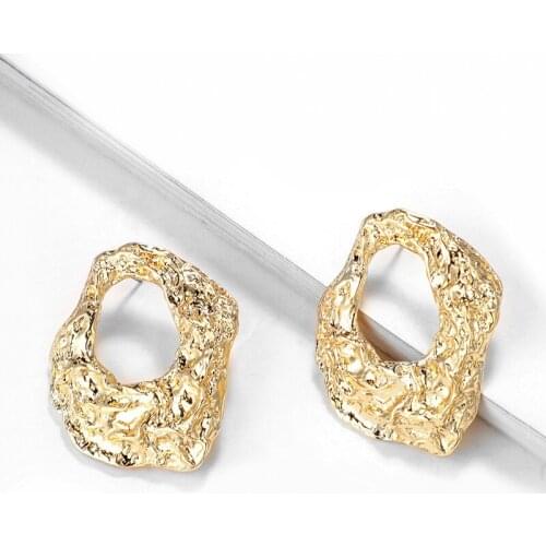 Punk Abstract Metal Earring For Women Geometric Earring Stud Shellhard Statement Tribal Crushed Irregular Earring Jewelry