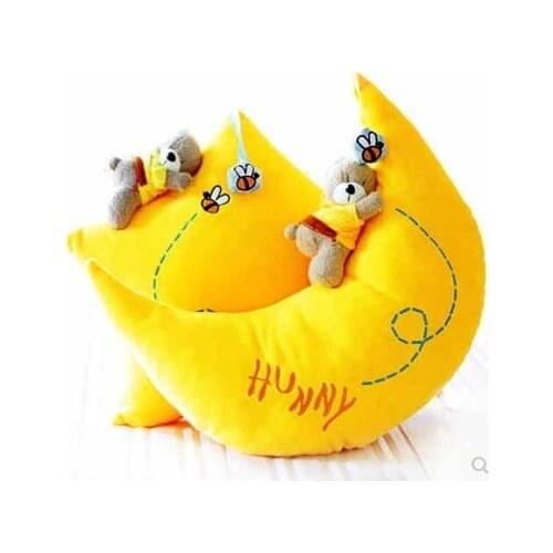 40cm Easily bear moon stars hold pillow doll creative childrens toy cushion for leaning on Christmas birthday present for women