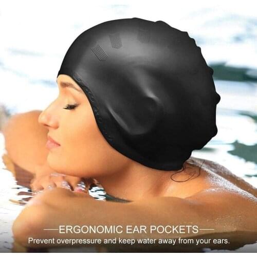 Swimming Caps Men Women Long Hair Waterproof Swim Pool Cap Ear Protect Large Natacion Badmuts Silicone Diving Hat