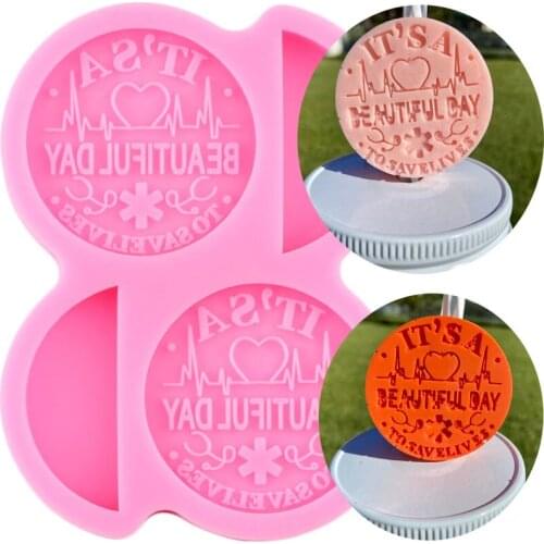 Nurse Straw Topper Silicone Mold A Beautiful Day to Save Lives Letter Fondant Cake Decorating Tools Cookie Candy Chocolate Mould