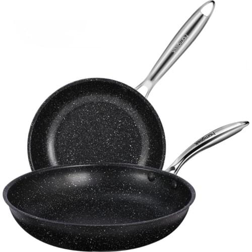 Frying Pan 20/24cm Stainless Steel Kitchen Non-stick Egg Pancake Household Dining Bar Cookware Pans for Gas Induction Cooker