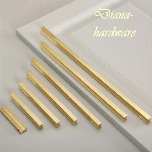 Modern Minimalist Brass Drawer Nordic Door/Wardrobe /Shoe/Cupboard Cabinet Handles and Pulls Drawer Knobs Furniture Hardware