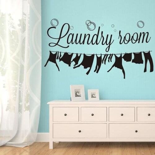 Laundry Room Wall Stickers Creative New Design Wall Decoration Removable Vinyl Wall Decals Waterproof Home Decor Wallpaper