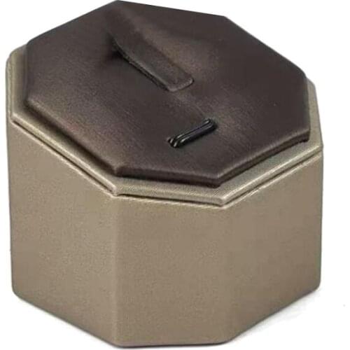 Ring Display Stand Jewelry Stand Brushed Pu Octagonal Ring Display Box Decoration Jewelry Photography Photo Props Brown