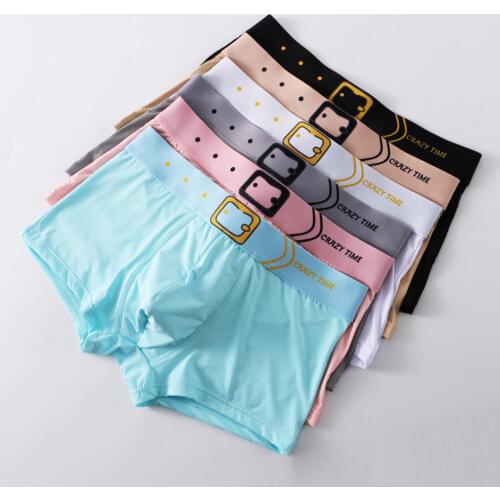 Jodimitty Cotton Mens Underwear Boxers Underwear Male Boxer Breathable Transparent Underwear Men Pouch Print Zipper Underpant