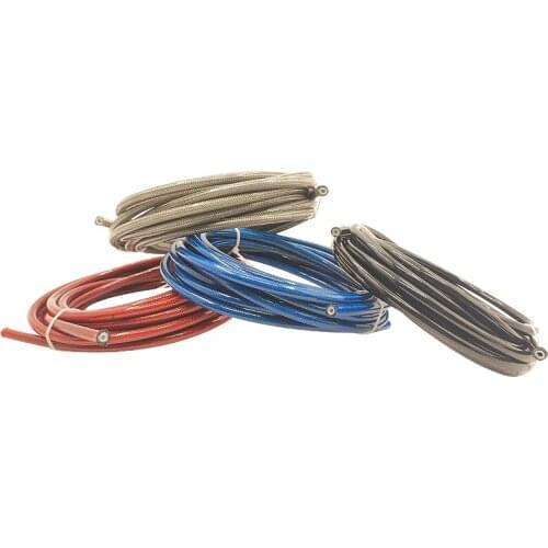 Universal5m/lot AN3 Motorcycle Braided Stainless Steel Nylon Brake Line Hose Fluid Hydraulic Precise Hose Gas Oil Fuel Line Hose