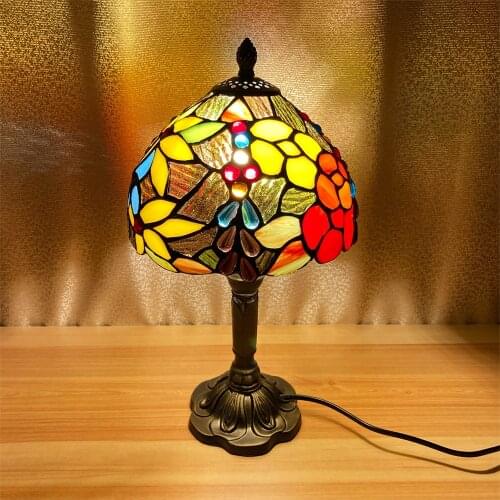 Vintage Table Lamp Turkish Tiffany Style Handmade Stained Glass Home Decoration Lights Bedroom Nightstand Art Night Light
