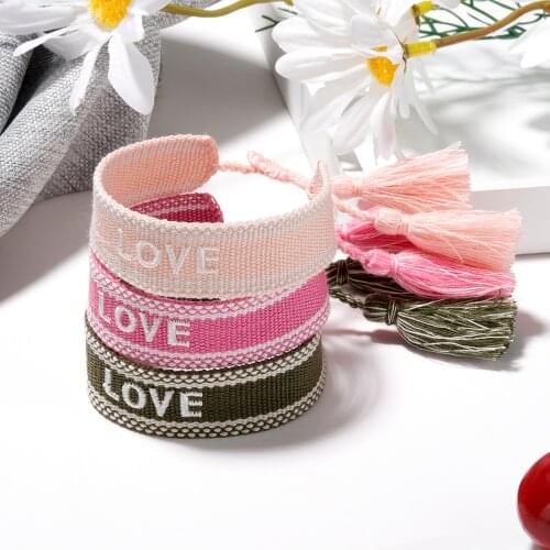 Vintage Popular Tassel Webbing Wristband Bracelets for Women Friendship Handring Handmade Handicrafts Jewelry Wholesale