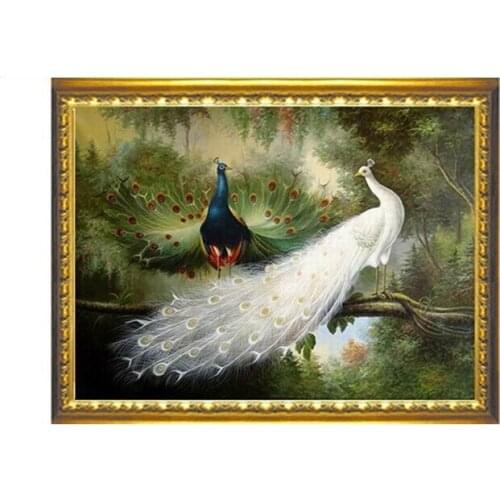 Peacock Cross Stitch Kits Cotton Silk Animals Accurate Printed Cross-Stitching World Famous Oil painting wall Home Decor DIY
