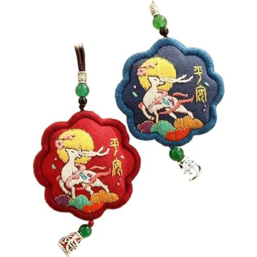 Embroidery DIY hand embroidered lovers' Ping'an Fu sachet material bag Ping'an Fu purse to protect her boyfriend