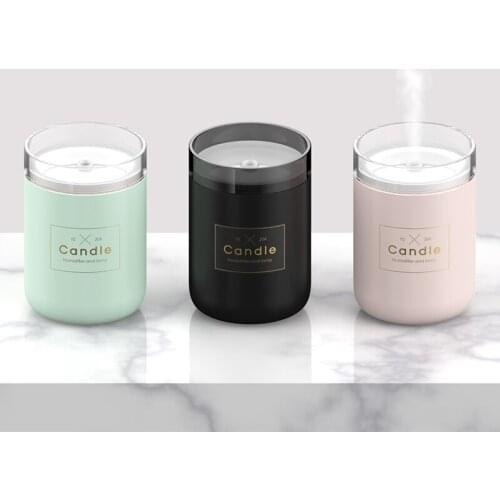 280ML Air Humidifier LED Candle Ultrasonic Cool Mist Essential Oil Diffuser USB Aroma Lamp Car Purifier Fogger Mist Maker