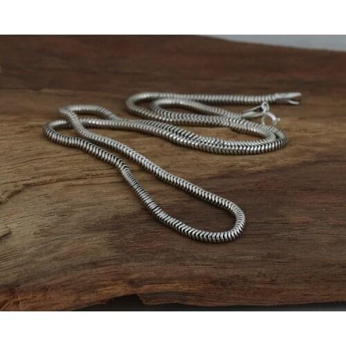 3mm Solid 925 Sterling Silver snake Necklace Chain Men Women Jewelry gift A4893