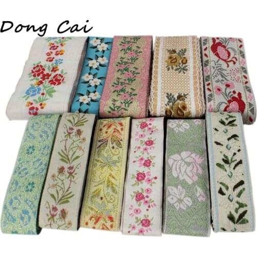 3YARD 0.7~1.5 Inch 18MM~35MM Flower Jacquard Ribbon Handmade Lace Embroidered Fabric Ribbon Free shipping