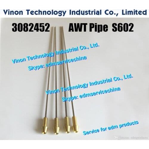 3082452 edm AWT Pipe L=152 D=2.0-1.0mm S602 Upper for 0204013 Sodic A300.A320.BF275 AWT 90 type machine, edm PIPE AWT