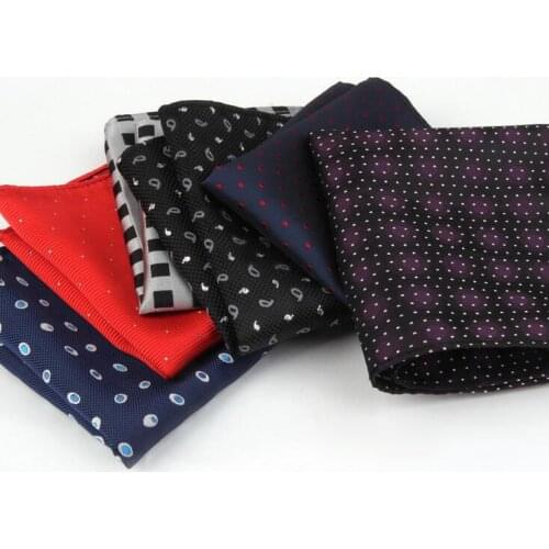 50pcs fashion designer print Silk Satin Pocket Square Hanky Jacquard Woven Wedding Party Handkerchief for men accessories