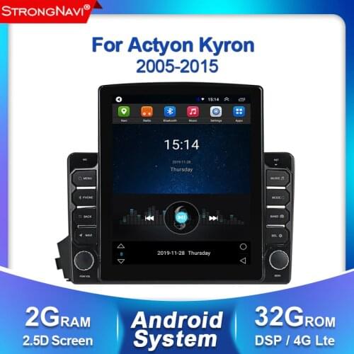 Tesla screen 4G LTE Android Car Multimedia Player For SSANGYONG Kyron 2005-2015 Radio stereo GPS navigation 2+32G DSP WIFI BT