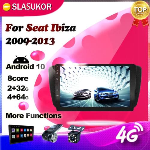 6+128G Android Auto Multimedia Video Audio Player For Seat Ibiza 6j 2009 2010-2013 4G Car Radio Navigation GPS WIFI No 2din DVD