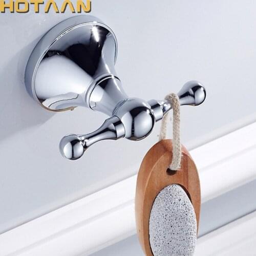 Free Shipping Wall Mounted Robe Hook,Clothes Hook,Solid Brass Construction with Chrome finish,Bathroom Hardware Accessories