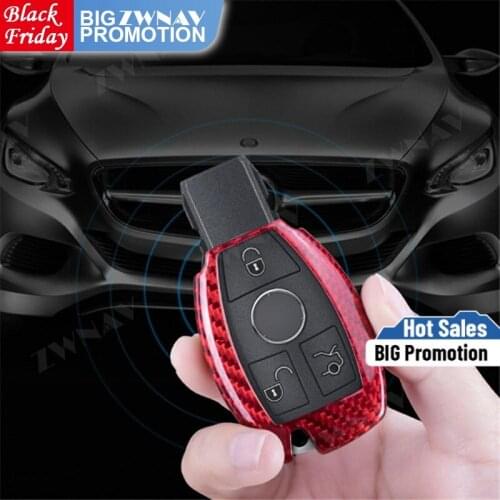 Carbon Fibre Key Case For Benz W204 W212 A-class New Class B C Class C Extended E-Class,ML-Class CLS R GLK Replacement Key Case