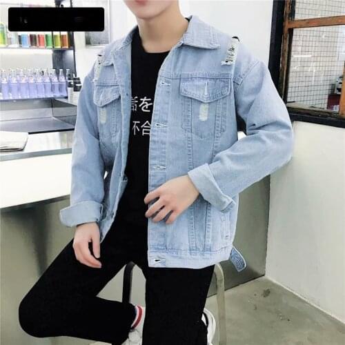 Men Korean Jacket Autumn Winter Mens Vintage Jacket Denim Jacket Youth Casual Jacket Male Dropshipping Handsome Solid Jean Coat