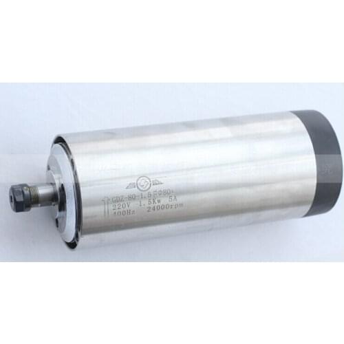 GDZ80 1.5kw air cooling spindle motor ER11 round spindle 80mm 24000rpm 220v 400HZ 4 bearing cnc router motor