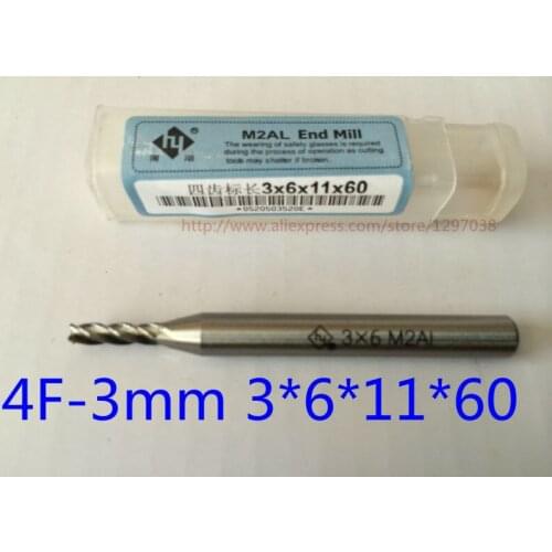 5PCS cutter machine tool Super-hard high speed steel M2AL 4flute dia 3mm endmill milling cutter All grinding milling cutter