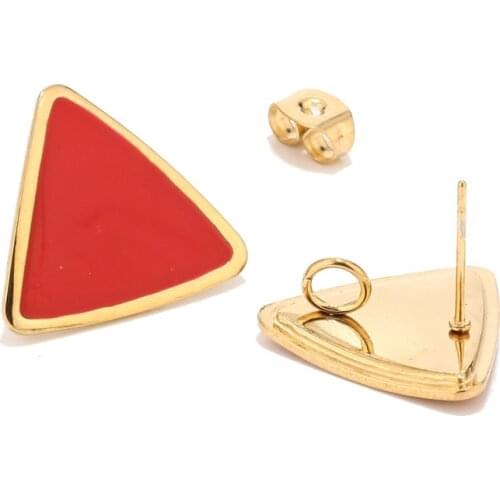 6pcs Gold/Silver Stainless Steel 18mm Curved Triangle Ear Hooks Earring Wires DIY Fashion Earrings Making Jewelry Accessories