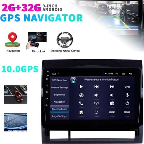Mayitr 1pc Car 9" Android 10.0 Multimedia GPS Stereo Radio Player 2+32GB Fit For Toyota Tacoma 05-13 Parts Moulding