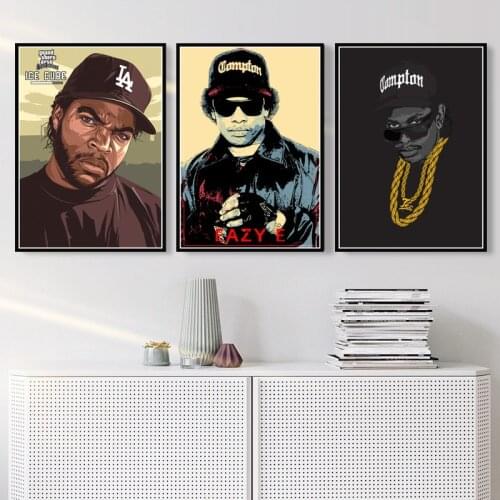 NWA Hip Hop Music Rapper Stars Ice Cube Eazy-E Canvas Poster Prints Modern Oil Painting Art Wall Pictures Decor quadro cuadros