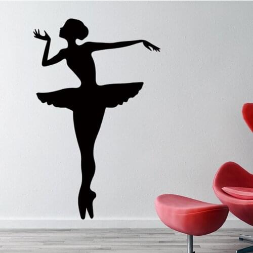 Charming Ballet Girl Wall Stickers Living Room Bedroom Decer Vinyl Waterproof Wallpapr Pretty Wall Art Accessories