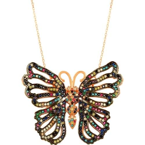 Butterfly Pendant Necklace Butterfly Charm Charm Women Necklace 925 Sterling Silver Chain Necklaces Jewelry Accessories