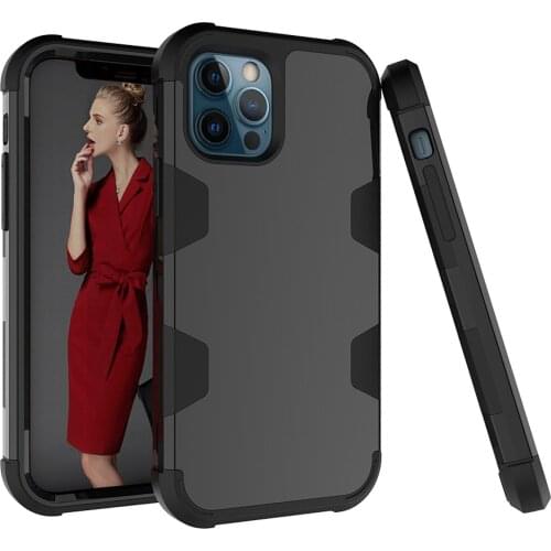 Shockproof Armor Phone Case For iPhone 12 Pro Max 5.4inch 2021 PC+TPU 3 in 1 Full Protection Armor Cover