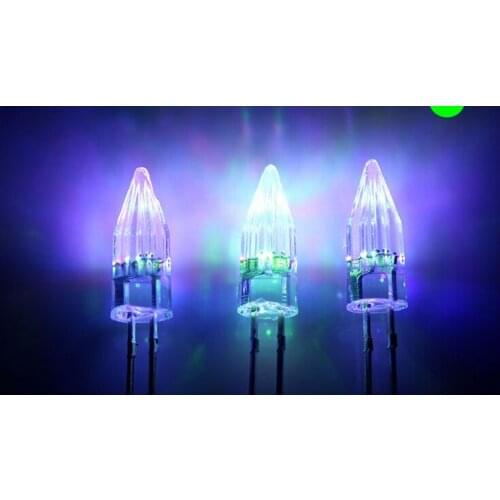Water Clear Rockets Head Through Hole 5MM Multicolor Fast Flash LED Diode For Christmas Lighting