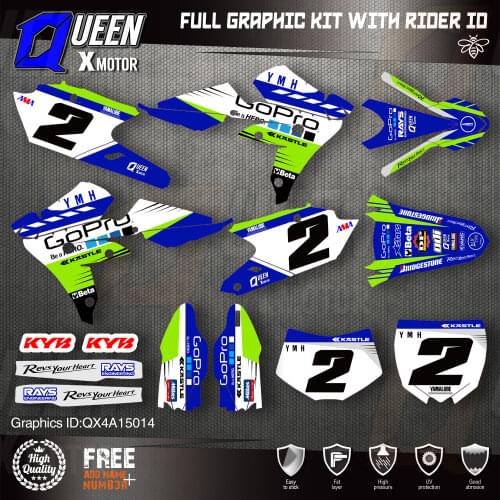 QUEEN X MOTOR Custom Team Graphics Backgrounds Decals 3M Stickers Kit For YAMAHA 2016-2018 WR450F 2015-2018 YZ450FX 014