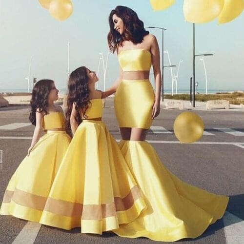 Luxury Ball Dress Two Suits of Sexy Mermaid Flat Chest Party Dress Short Sleeve Long Sleeve Party Evening Dress