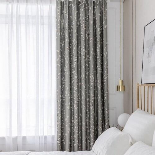 Modern Curtains for Living Dining Room Bedroom Simple Single-sided Light Printed Fabric Curtains Finished Product Customization